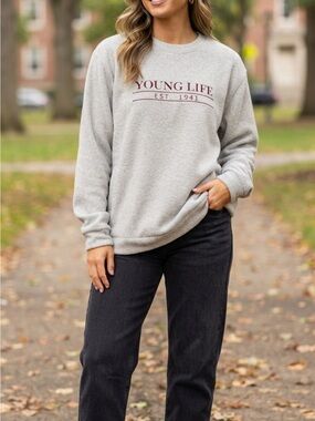Wooly Threads Young Life Sweatshirt Cozy Oversized Classic Crewneck XXL